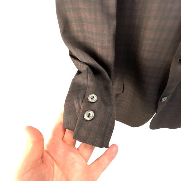 Abercrombie & Fitch Mens Plaid Wool Blazer Jacket 3-Button Fully Lined Brown Che - Picture 5 of 8